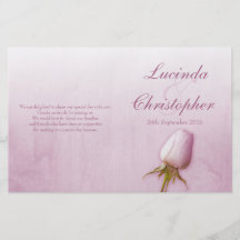 Purple rose bud lilac wedding programme custom flyer