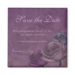 Purple Rose Distressed Save the Date Magnet