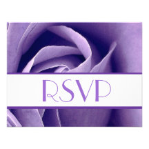 Purple Rose RSVP Wedding Response Card Custom Announcement