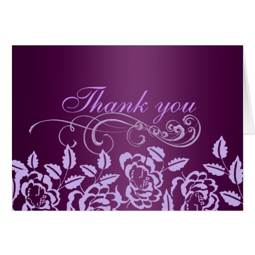 Purple Rose Thank You Card