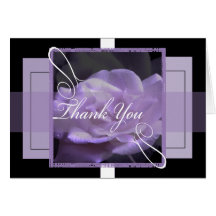 Purple Rose Thank you Greeting Card