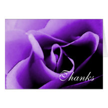 Purple Rose Thank You Note Template Cards