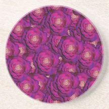 Purple roses beverage coasters