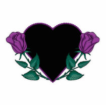 purple roses black  heart photo cut out