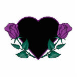 purple roses black  heart photo sculptures