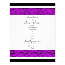 Purple roses - customizable invitation template
