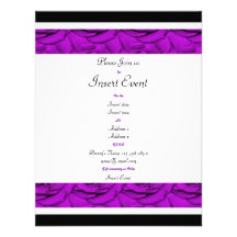 Purple roses - customizable invitation template