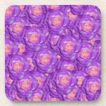 Purple roses drink coaster