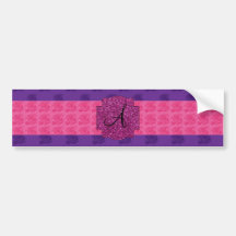 Purple roses monogram bumper stickers