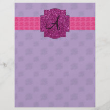 Purple roses monogram flyer