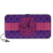 Purple roses monogram iPhone speakers