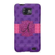 Purple roses monogram samsung galaxy s2 cases