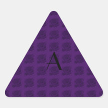 Purple roses monogram stickers
