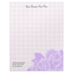 Purple Roses Pink Dots Business Letterhead