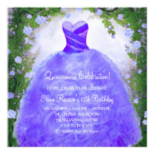 Purple Roses Purple Quinceanera Invitations