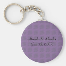Purple roses wedding favours key chain