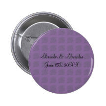 Purple roses wedding favours pinback button