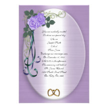 Purple Roses Wedding Invitation