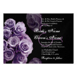 Purple Roses Wedding Invitation Metallic
