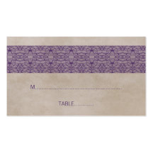 Purple Rustic Lace Wedding Place Card Business Card Templates
