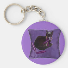 purple satin pillow key chains
