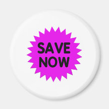 Purple Save Now Fridge Magnet