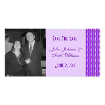 purple Save the Date Custom Photo Card
