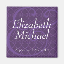 Purple Save the Date Magnet