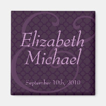 Purple Save the Date Magnet