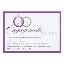 Purple Script Engagement Party Invitation