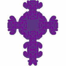 Purple Scrolls Cross Cutout Photo Cutouts