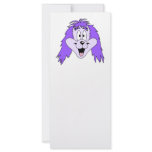 Purple Shaggy Dog. Cartoon. Rack Card