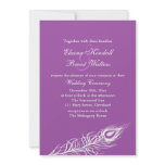 Purple Shake your Tail Feathers Wedding Invitation