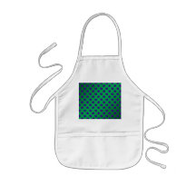 Purple shamrocks on green background aprons