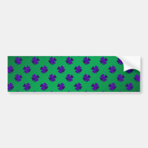 Purple shamrocks on green background bumper sticker