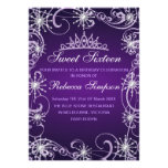 Purple Shimmer Snowflake Birthday Invite