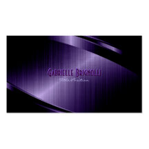 Purple Shiny Metallic Brushed Aluminum Look Business Card