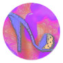purple shoe on pink and purple background