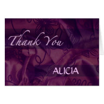 Purple Silk and Satin Thank You Greeting Card