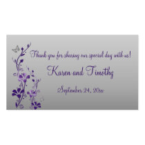 Purple, Silver Floral with Butterflies Favour Tag