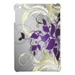 purple silver leaves girly Ipad case ipad mini cases