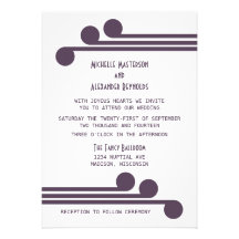 Purple Simple Deco Chic Wedding Invite