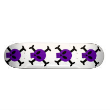 Purple Skull And Crossbones Skateboard