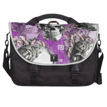 Purple Skull and Roses Products. Commuter Bag