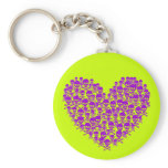Purple Skull Heart Key Chain