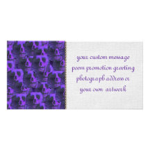 Purple Skulls Personalized Photo Card