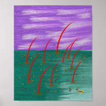 Purple-Sky-and-Lady-Bugs Posters