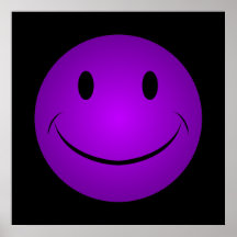 Purple Smiley Face Poster