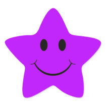 Purple Smiley Star Stickers
