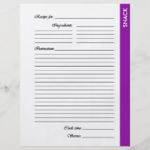 Purple SNACK 2-sided Recipe Pages Full Color Flyer